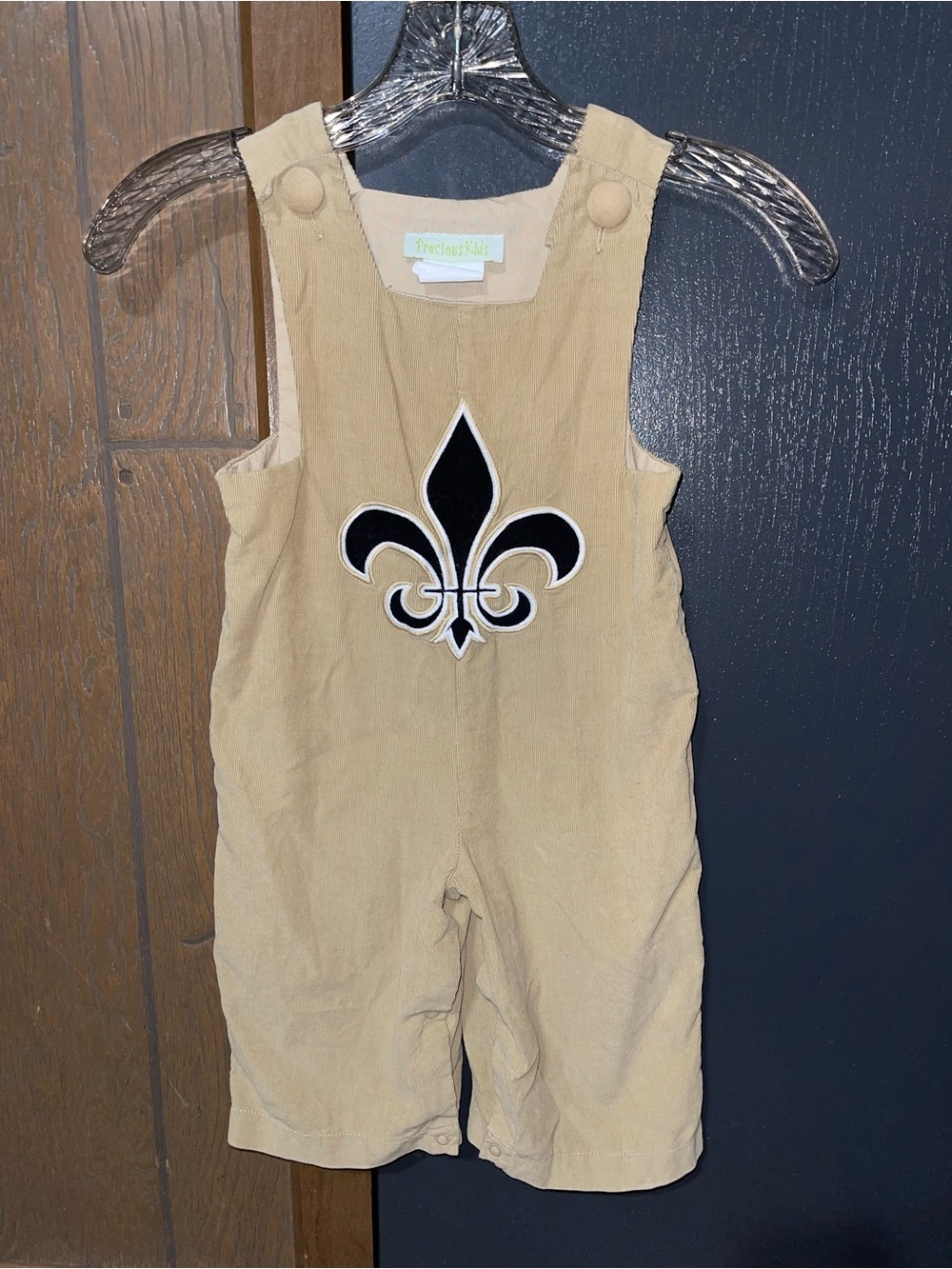 Tan Fleur-de-Lis Overalls